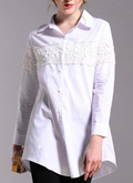 Women Lace Decorated White Shirt