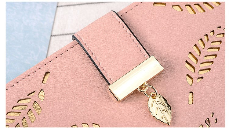 2026 New Women’s Long Hollow Leaf Wallet Clutch Phone & Card Holder