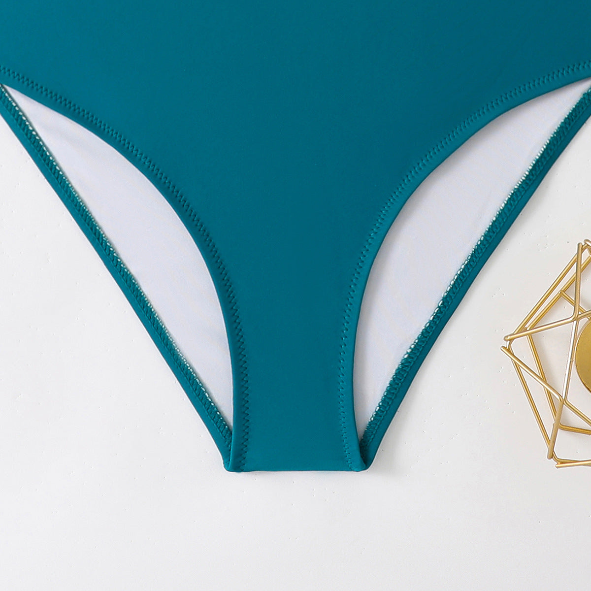Women's Slim-Fit High-Waist Triangle Swimsuit - Tummy Control, Full Coverage