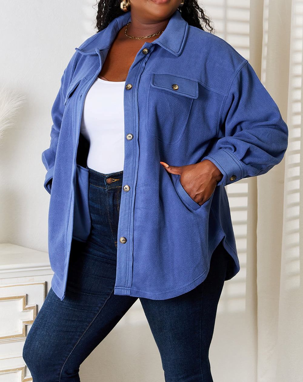 Women's Heimish Cozy Girl Full Size Button Down Shacket