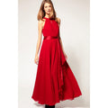 Women Elegant Halter Neck Ankle Long Dress