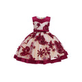 Kids Girls Silk Waist Ribbon Wedding Party Dress