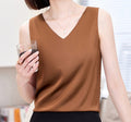 Women's Elegant V-Neck Sleeveless Vest Top - Lightweight Spring & Summer Layering Blouse
