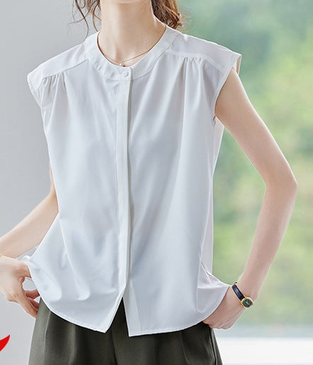 Women's Short-Sleeved Summer Shirt - Lightweight Elegant Casual Top