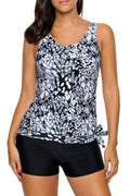 Women Amazing Dewdrop Printed Round Neck Strap Neck Restful Summer Swimwear