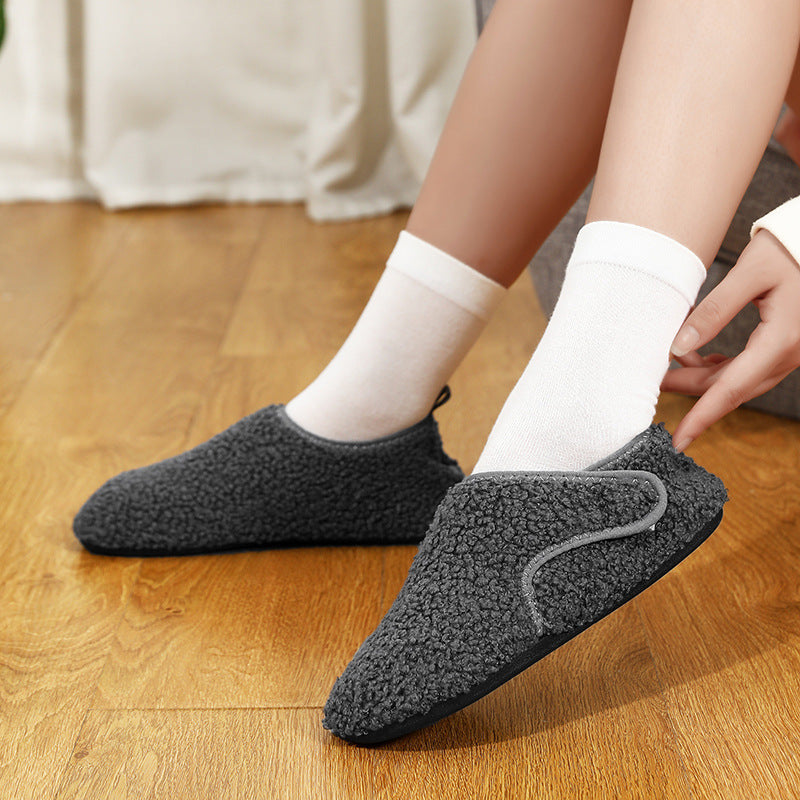 Autumn and Winter Velvet Cotton Slippers for Boys and Girls, Lazy Shoes, Non-Slip Soft-Soled Cotton Indoor Home Fitness Shoes