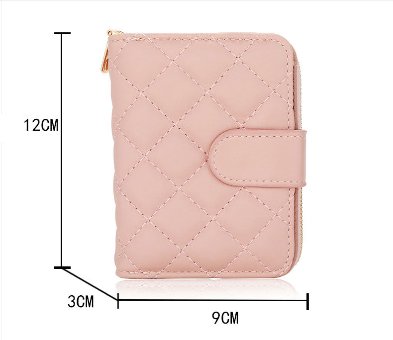 2026 New Diamond One-Piece Wallet Women’s Short Organizer Card Holder with Attractive Function
