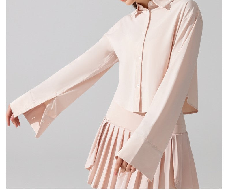 Summer Ice Silk Sun Protection Shirt for Women - Breathable Long-Sleeve Lightweight UV Protection Original Yarn Cooling Top