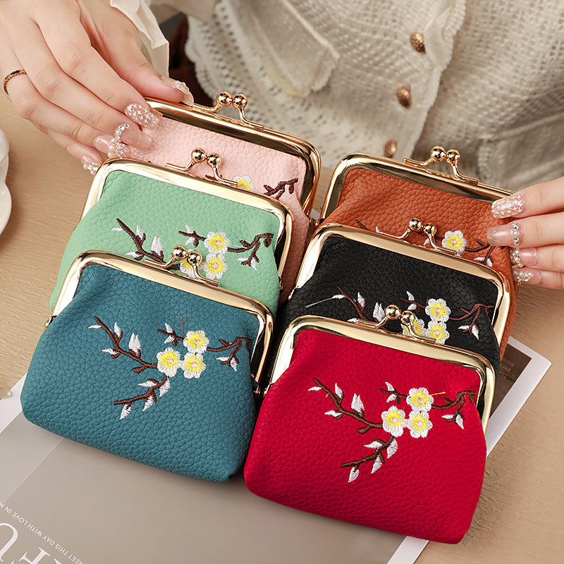 New Red Envelope Portable Mini Wallet for Women – Embroidered Small Coin Purse, Multifunctional Student Handbag Accessory