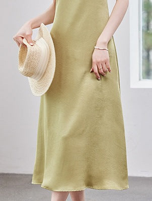 Women’s Summer Plus Size Elegant Casual Skirt with Inner Base & Back Split Design