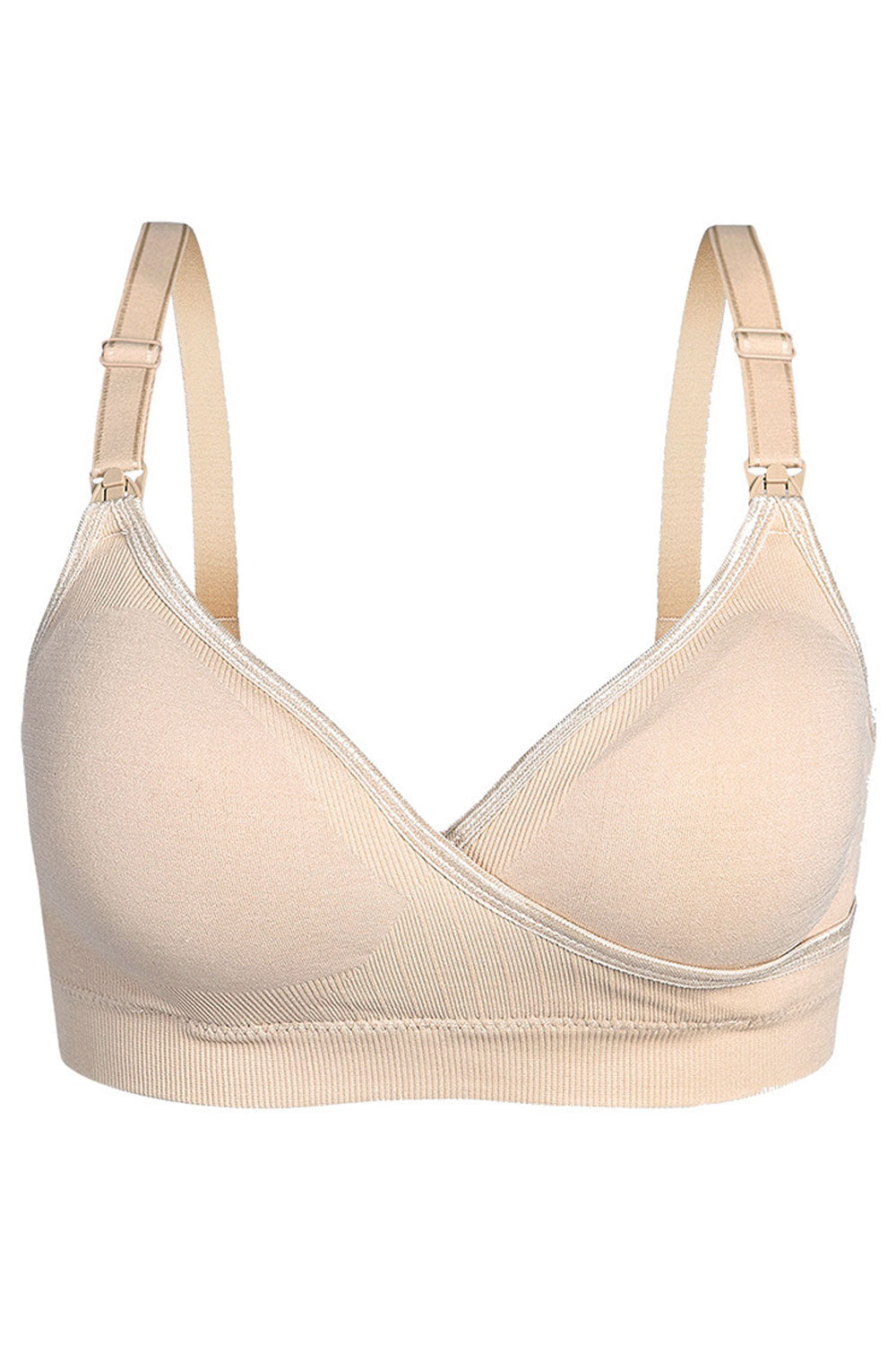 Women New Beautiful, Adjustment Gathered Seamless Front Buckle Cross Breastfeeding Detachable Double Shoulder Strap Back Four Ro
