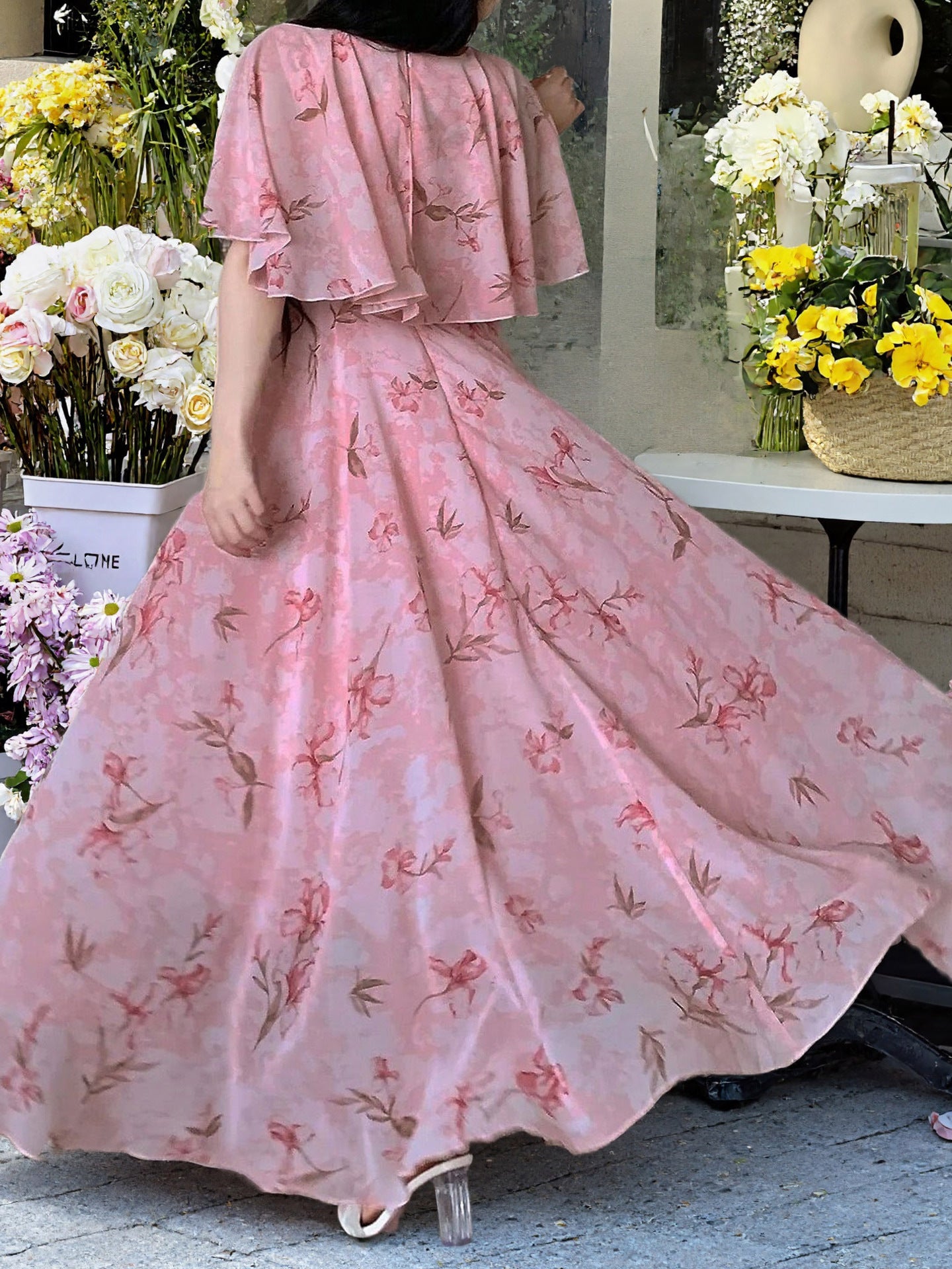 Women's Elegant Printed Maxi Dress – Long Flowing Dress with Soft Fabric, Comfortable Fit, Everyday and Special Occasion Wear