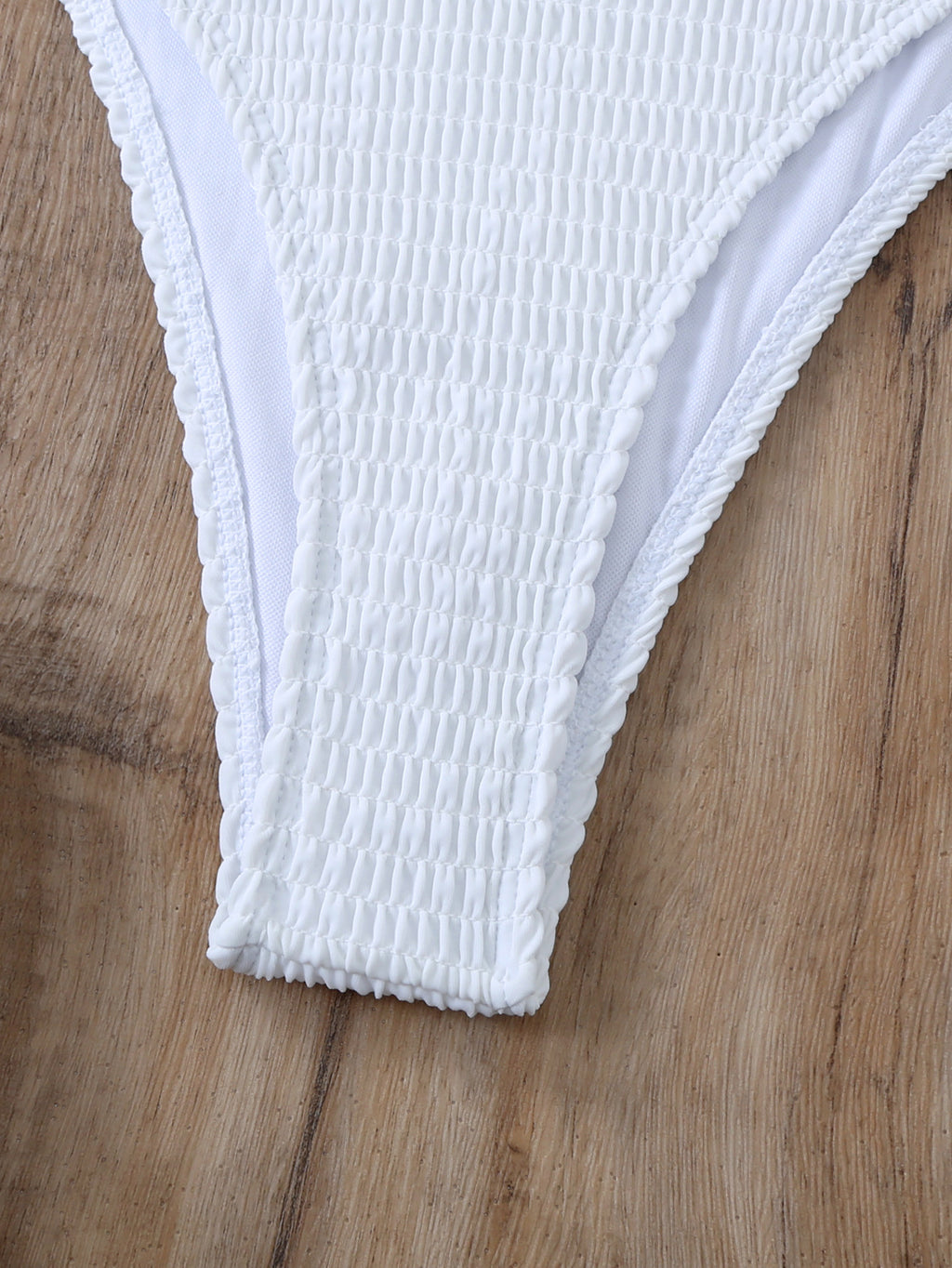 New Solid Color Ring Tube Top & Bikini Briefs Split Swimsuit for Women