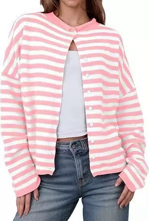 Women's Striped Cardigan - New Autumn and Winter Casual Knitwear