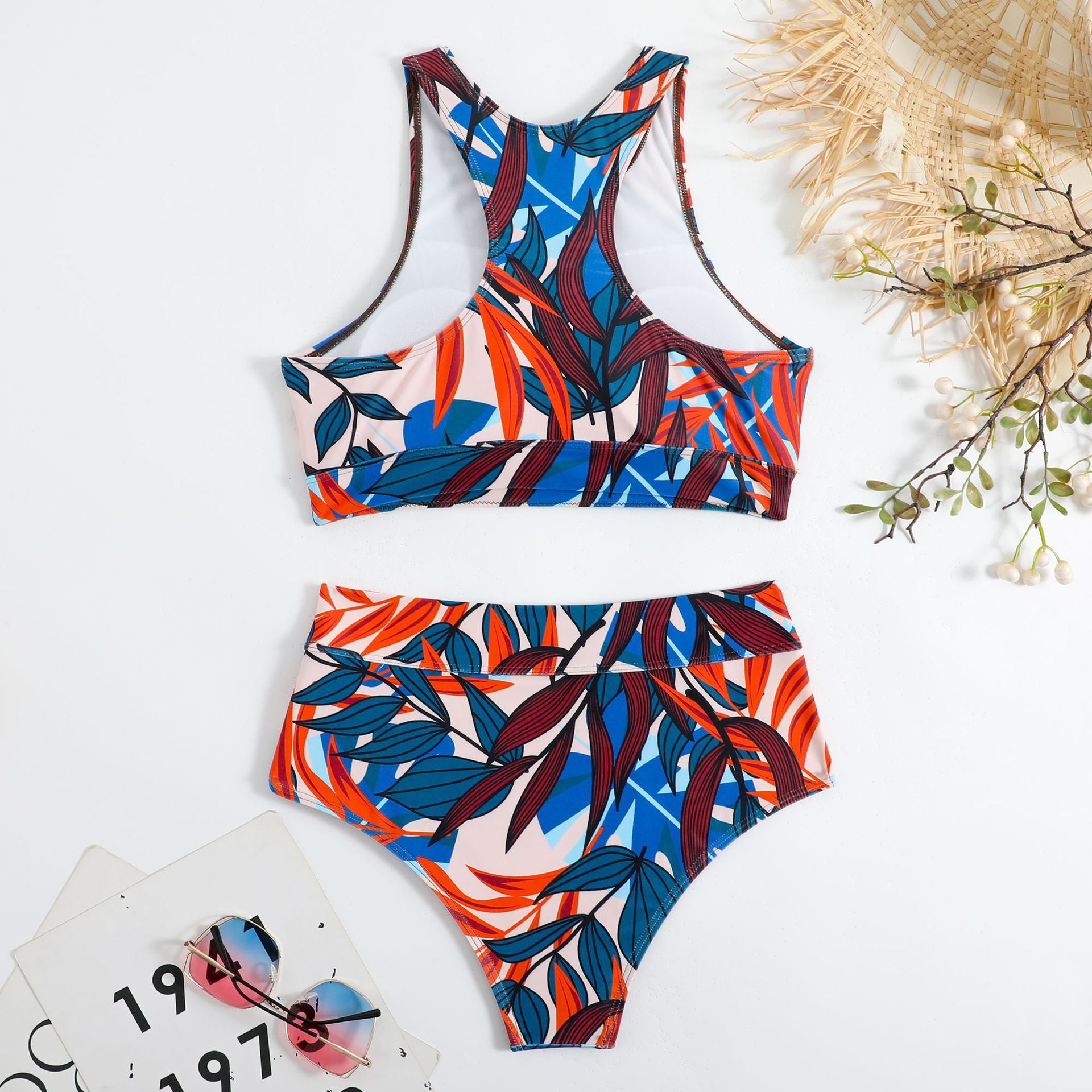 New Style Solid Color Vest-Style Bikini Swimsuit for Women