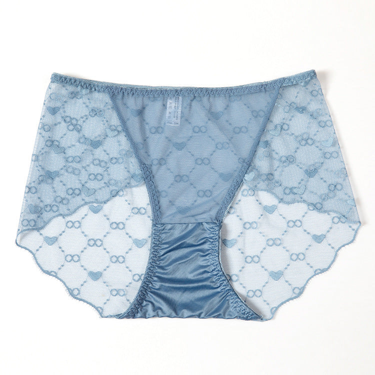 Women's Ice Silk Lace Cut-Out Low-Waist Briefs – Lightweight, Breathable & Comfortable Everyday Underwear