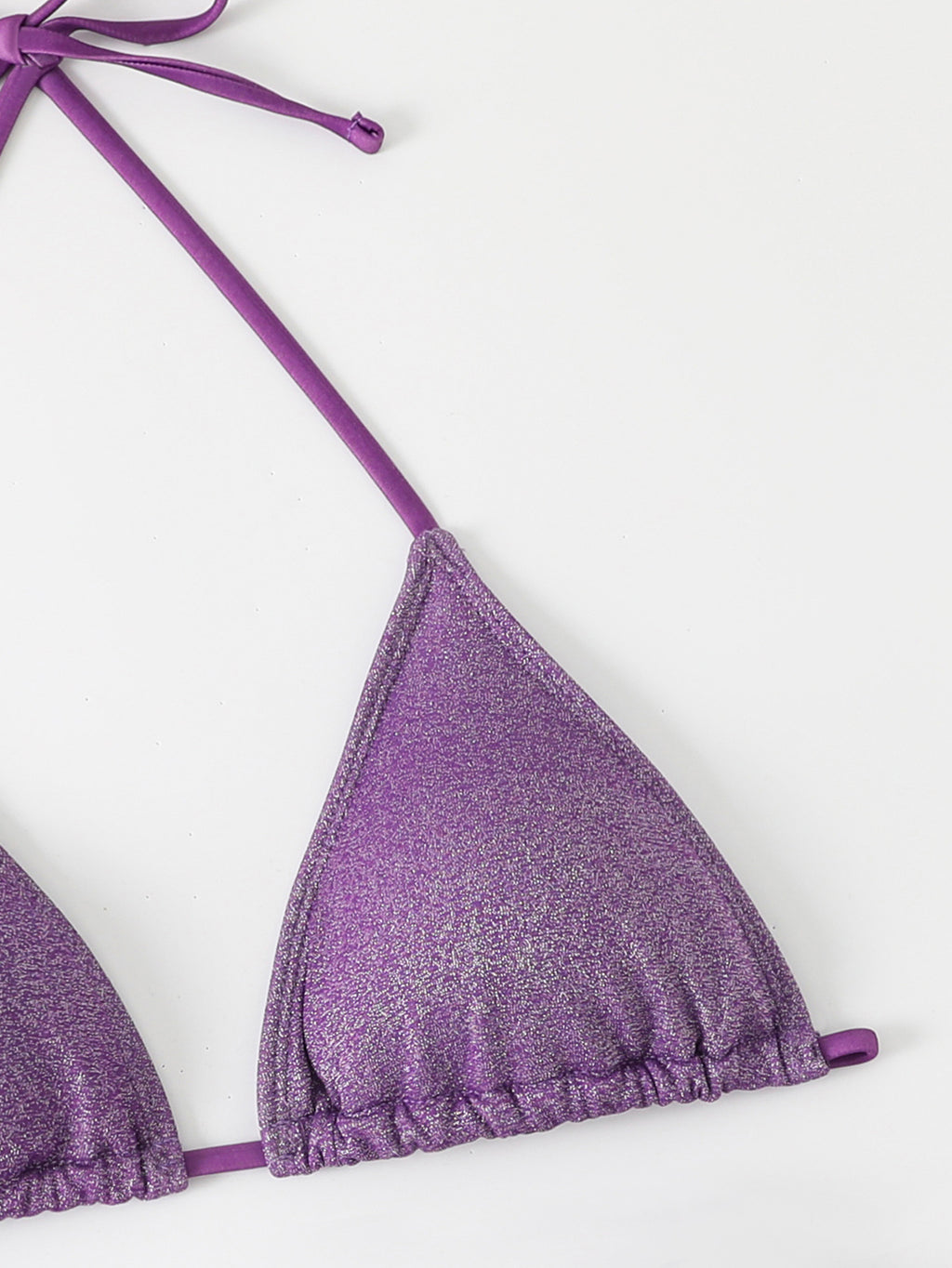 New Solid Color Lace-Up Neck Bikini Briefs - Split Swimsuit for Women