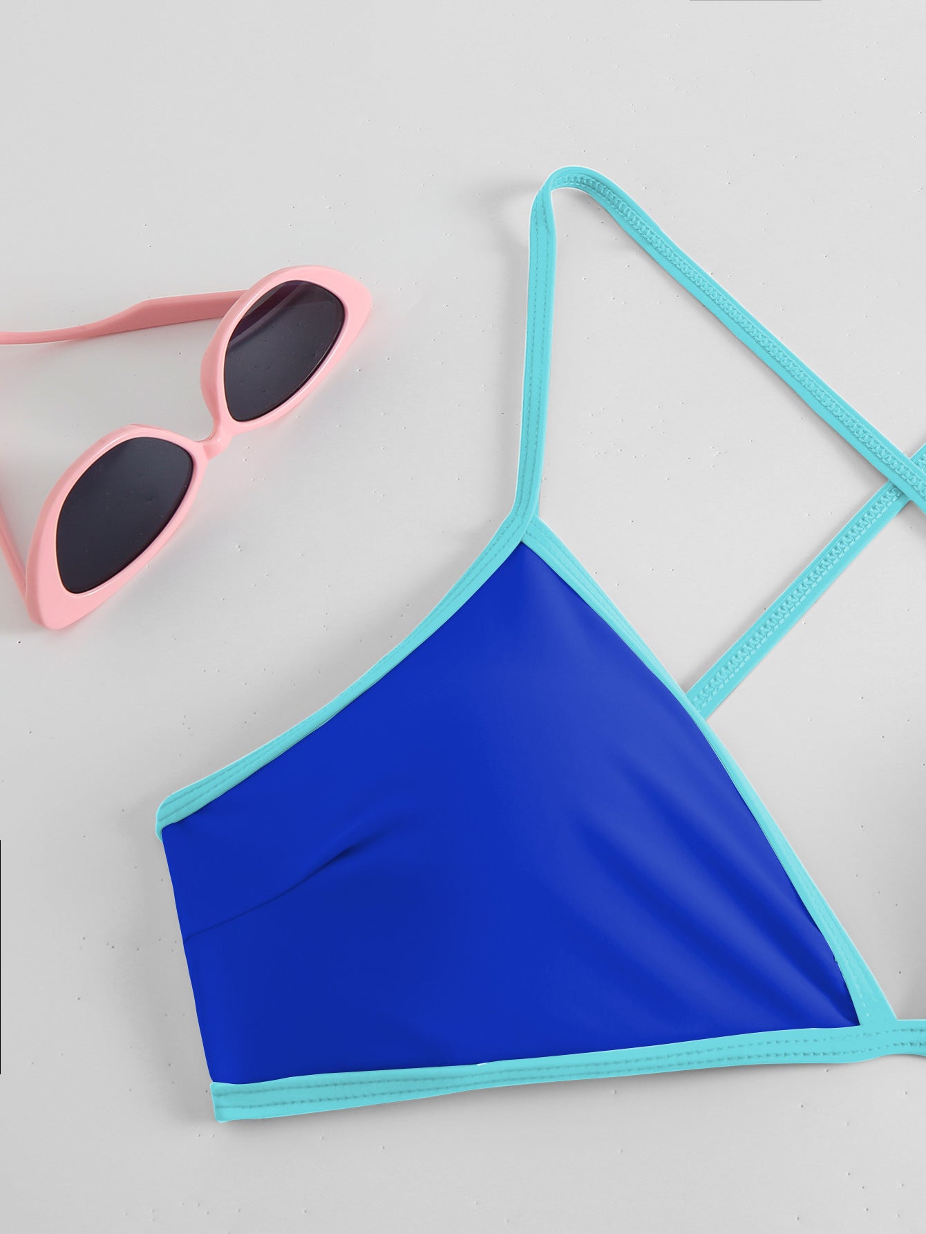 New Color-Matching Cross Shoulder Strap Bikini Low-Cut Split Swimsuit for Women
