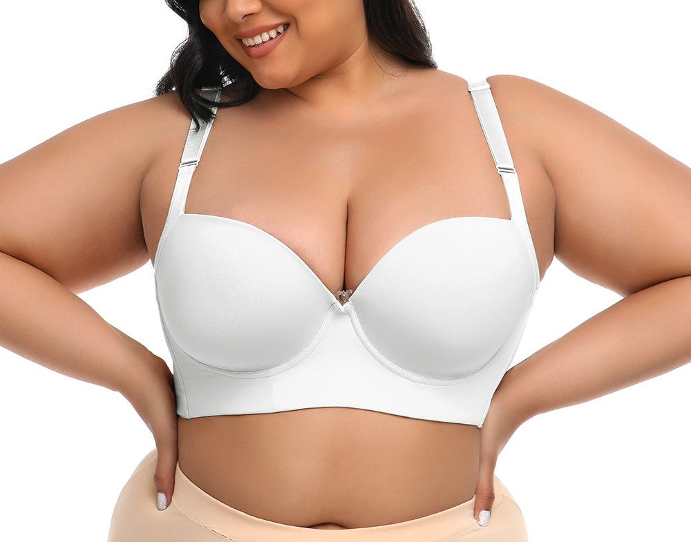 Large Size Glossy Intimates Women’s Adjustable Steel Ring Support Bra