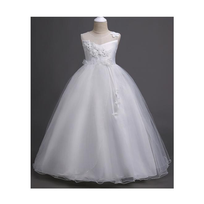 Kids Girls Flower Lace Ball Gown Fancy Dress