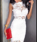 Graceful Pleated Sleeveless Lace Dress