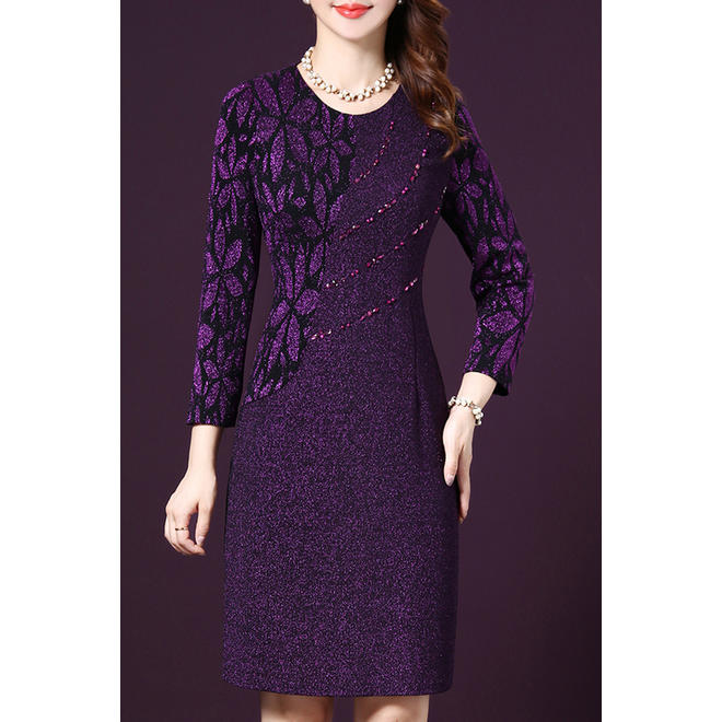 Women Shining Warm Winter Fashionable Party Dress