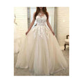 Women Lace Sleeveless Design Long Gown Wedding Dress