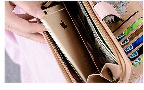 2026 New Women’s Long Hollow Leaf Wallet Clutch Phone & Card Holder