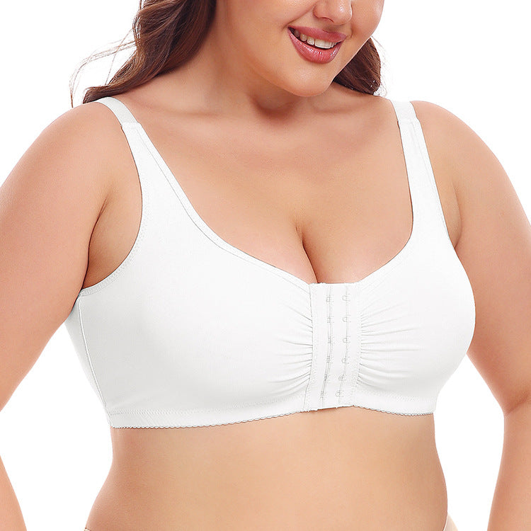 Front-Breasted Buckle Beauty Back Plus Size Adjustable Running Cleat Body-Shaping Bra (No Steel Ring)