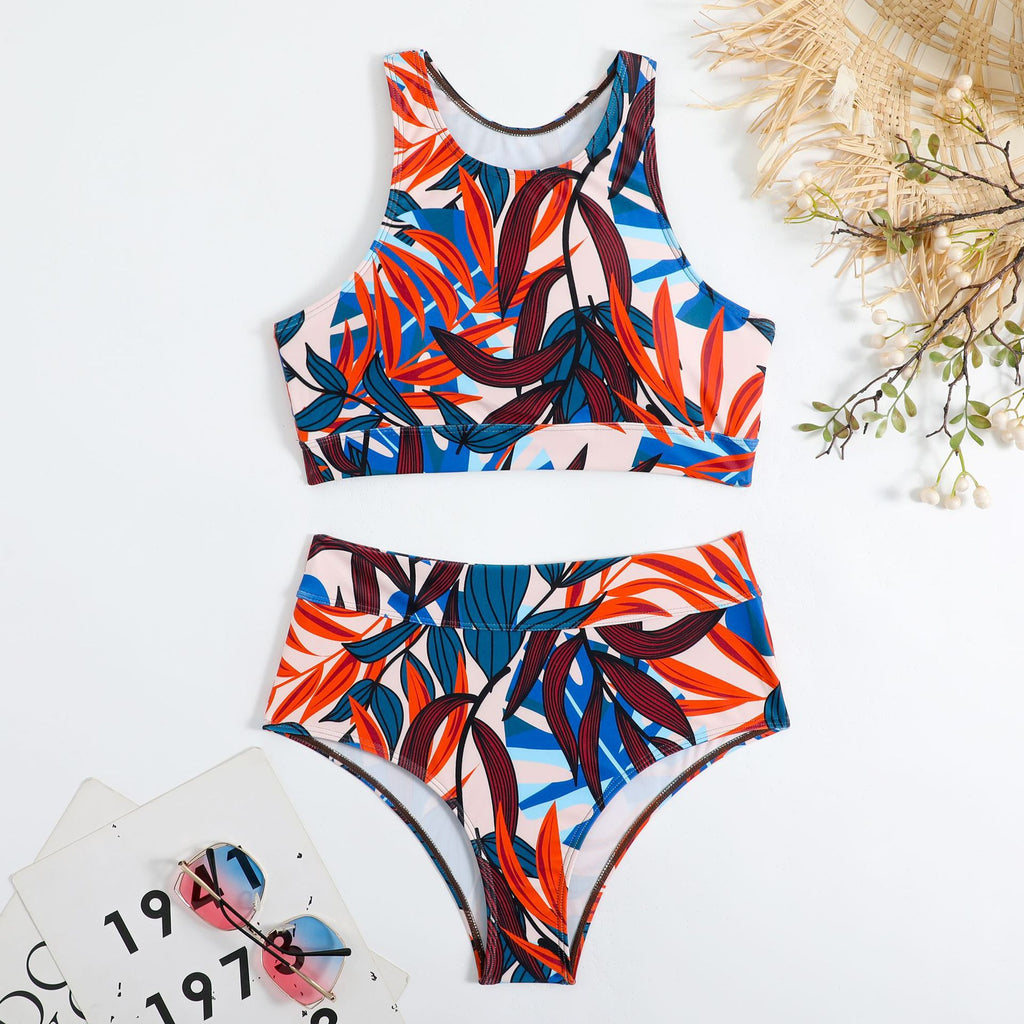New Style Solid Color Vest-Style Bikini Swimsuit for Women