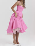Women's V-Neck Waist-Defined Sleeveless Backless Suspender Dress