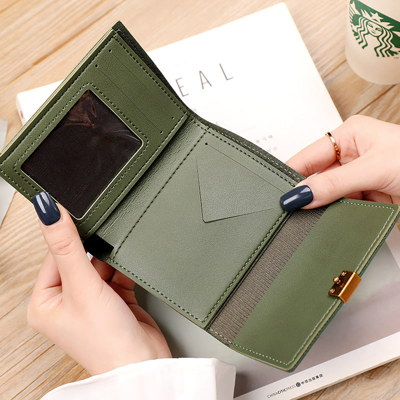 2026 New Ins Short Wallet – Frosted Splicing Retro Versatile Coin & Card Holder