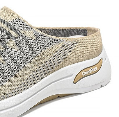 Spring & Autumn Women's Fly-Knit Slippers - Lightweight Casual Slip-On Shoes for Everyday Comfort