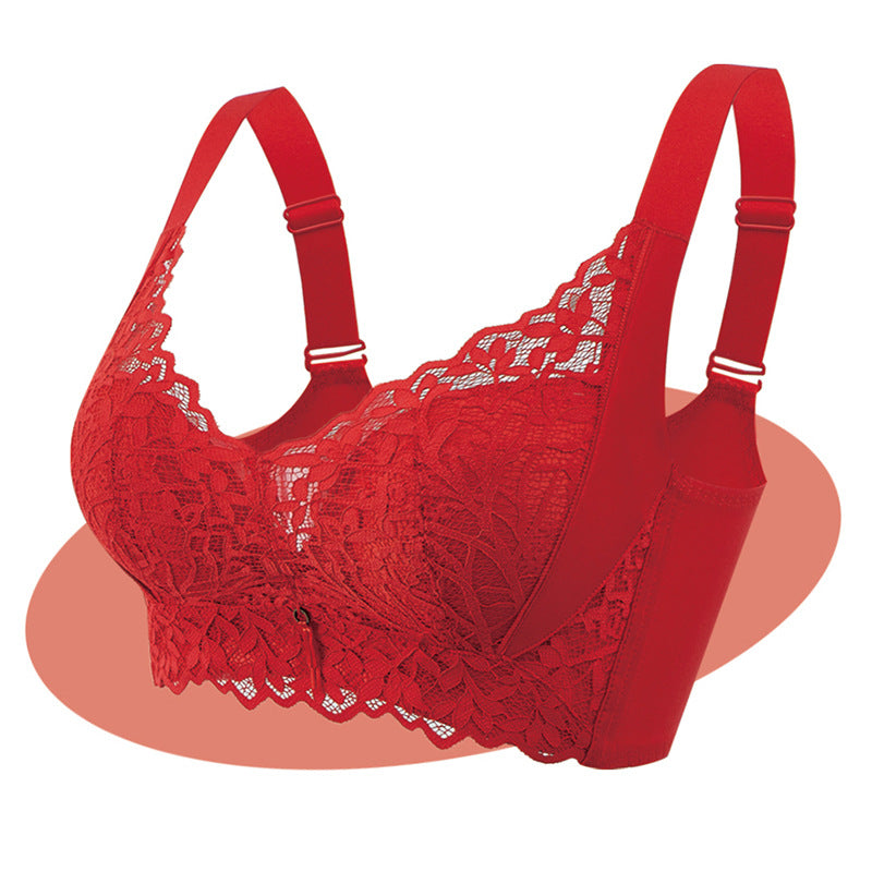 Breathable Lace Wireless Bra for Small Bust – Anti-Sagging, Gathered, Adjustable, Spring/Summer Comfort