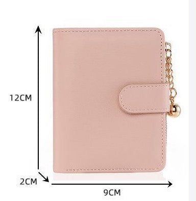 2026 New INS Style Solid Color Women’s Short Wallet with Zipper – Cute PU Leather Coin Purse & Student Card Holder
