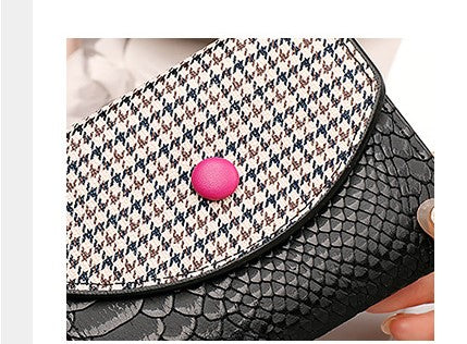 New Houndstooth Women's Small Wallet – Korean Style Coin Purse & Card Holder, Short Design