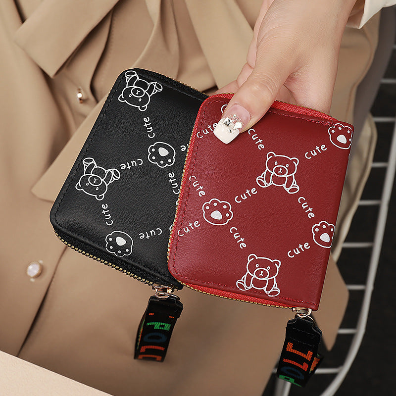 Cute Cartoon Stylish Ultra-Thin Multi-Card Slot Ladies Card Holder – Compact Wallet for Driver’s License & Bank Cards