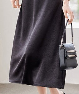 Women’s Summer Plus Size Elegant Casual Skirt with Inner Base & Back Split Design