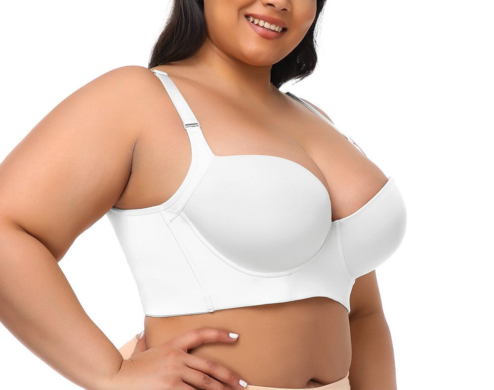 Plus Size Glow Underwear Women’s Support Bra with Auxiliary Breast Gathering, Tuction Design, Anti-Shift Fit and Steel Ring Supp