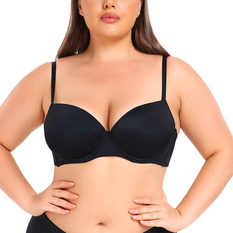 Plus Size Gathered Steel Ring Bra | BCDE Cup Supportive Underwire Bra