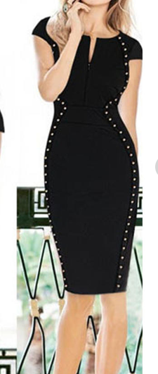 Elegant Pencil Style Cup Sleeves Dress