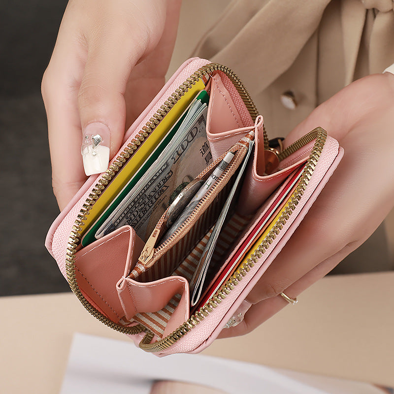 Cute Cartoon Stylish Ultra-Thin Multi-Card Slot Ladies Card Holder – Compact Wallet for Driver’s License & Bank Cards