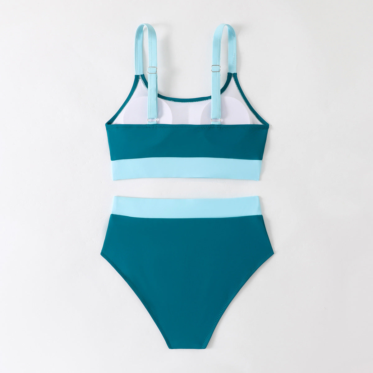Women's Slim-Fit High-Waist Triangle Swimsuit - Tummy Control, Full Coverage