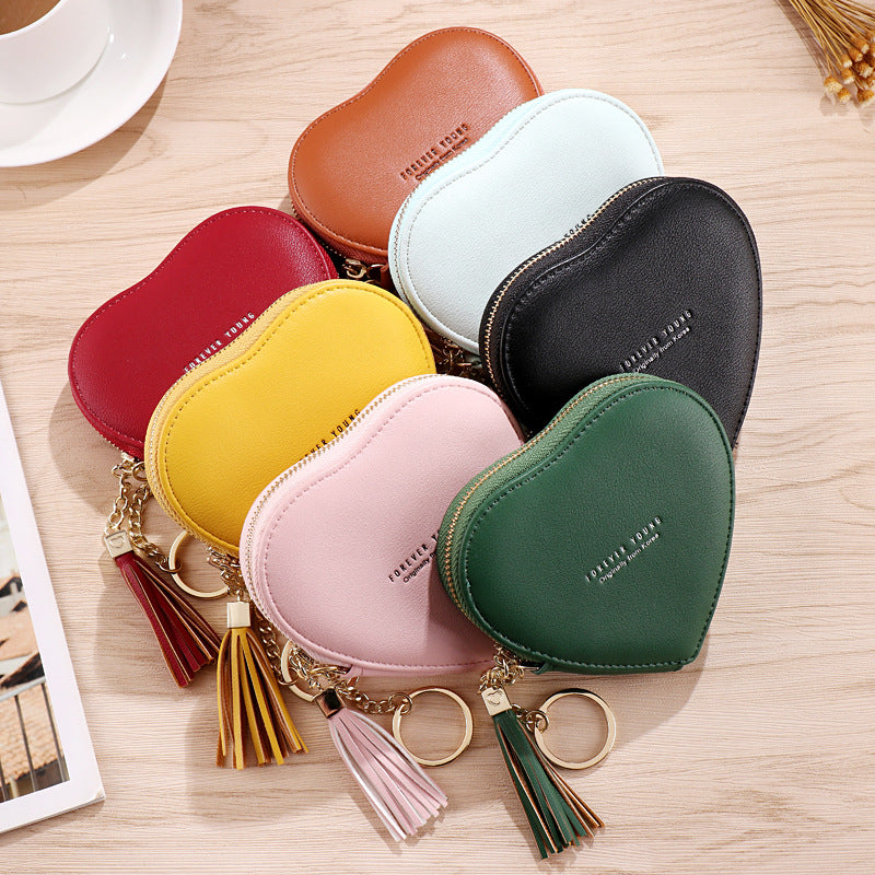 Wallet Women Trendy Personalized Keychain Heart-Shaped Coin Bag Cute Coin Purse