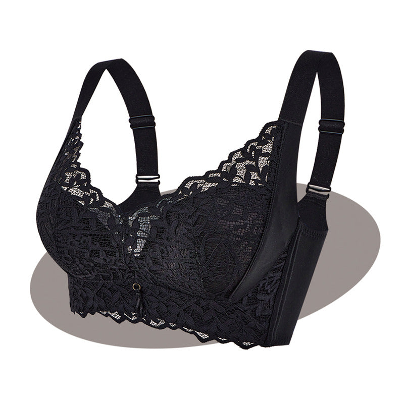 Breathable Lace Wireless Bra for Small Bust – Anti-Sagging, Gathered, Adjustable, Spring/Summer Comfort