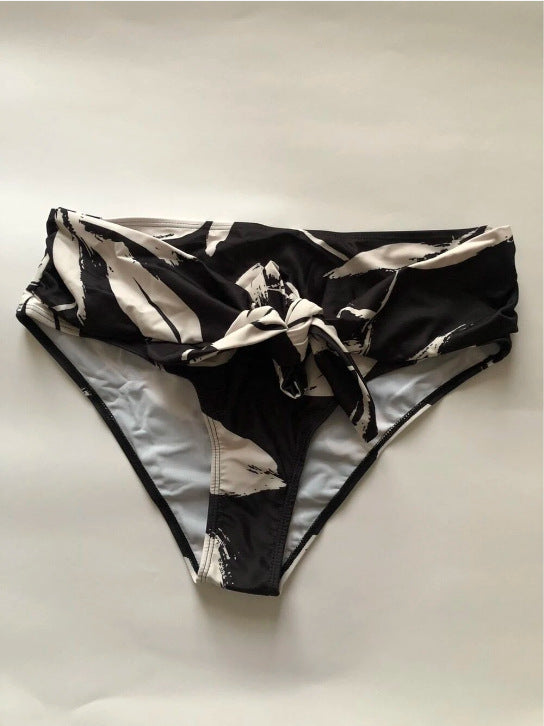 Women's Three-Piece Bikini Set - High-Waist Bottom, Long Cover-Up, Split Design