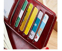 Women’s Long Retro Wax Leather Wallet – Large Capacity Clutch & Mobile Phone Holder – Multi-Card Organizer
