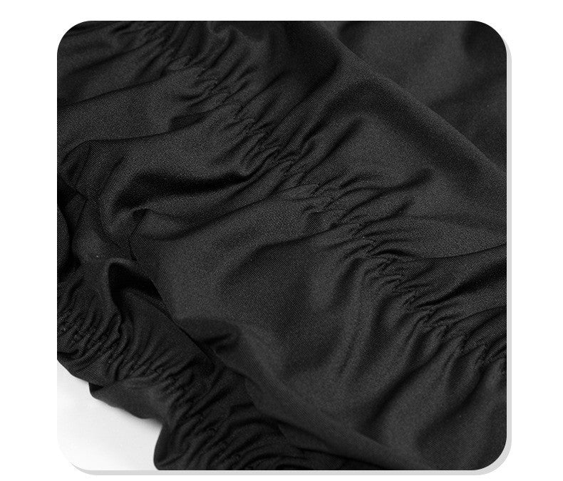 V-Mold Cup Collar Pleated Black Strap Skirt – High Waist Bodycon Ultra Short Dress