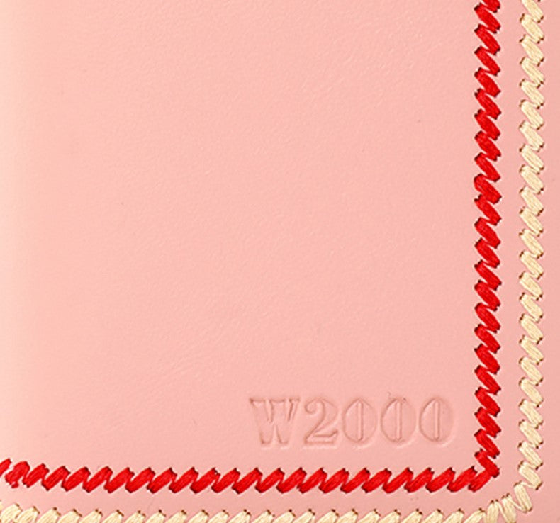 Embroidered Mini Card Holder for Women – Accordion Style Coin Purse with ID Slots, Large Capacity