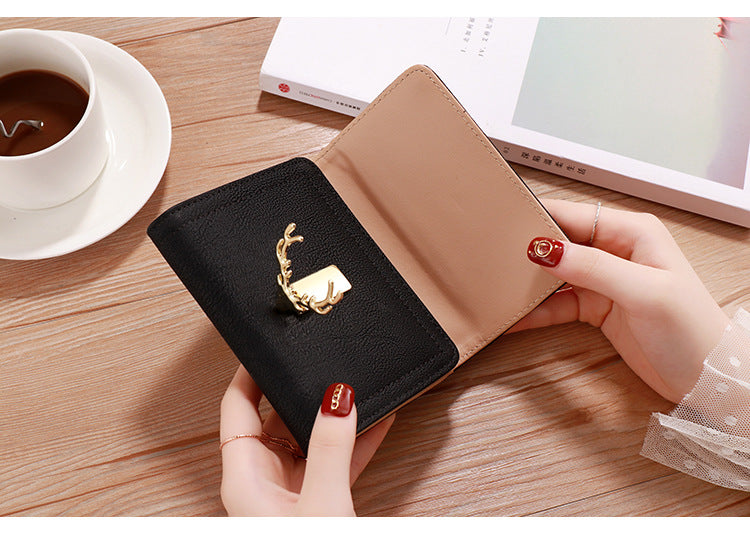 New Short Wallet for Women – Cute Foldable Student Coin Purse & Card Holder